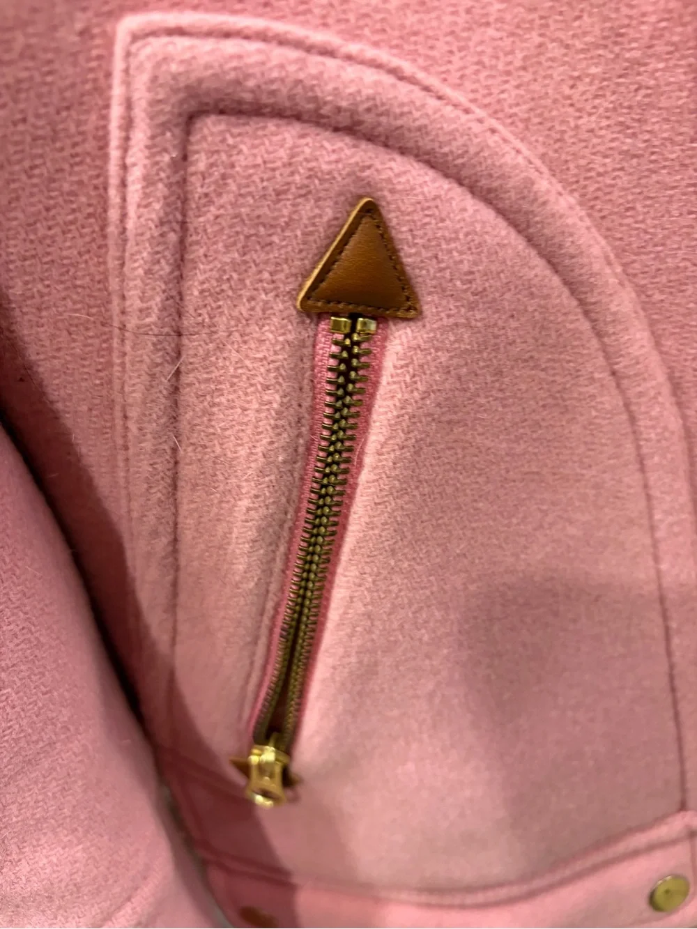 J. Crew Pink Wool Coat with Faux Fur Trim - Picture 5 of 7